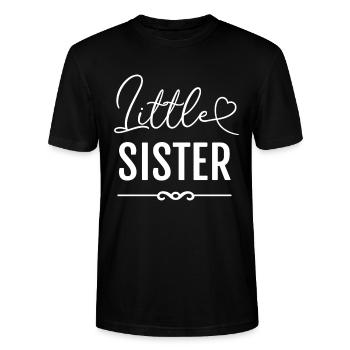 Cadeau de petite sœur petite sœur - T-shirt bio CRAFTER Stanley Stella Unisexe - noir - Devant - Alina (178cm) & Michal (187cm)