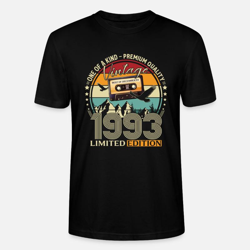 Cassette du 32e anniversaire décembre 1993 - T-shirt bio CRAFTER Stanley Stella Unisexe - noir