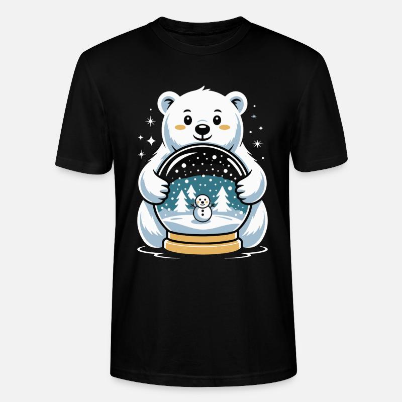Polarbaer Schneekugel Impression - Stanley/Stella Unisex Bio-T-Shirt CRAFTER - Schwarz