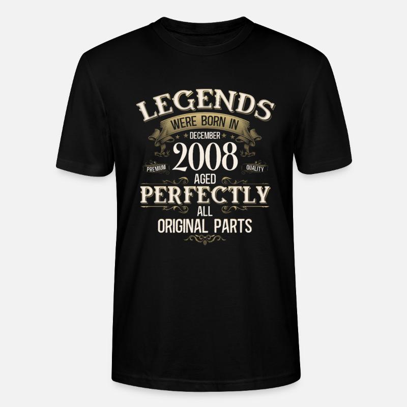17e anniversaire Légende Décembre 2008 - T-shirt bio CRAFTER Stanley Stella Unisexe - noir