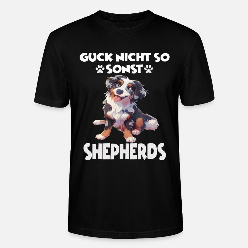 Australian Shepherd T Gassi Hundehalter Aussie - Stanley/Stella Unisex Bio-T-Shirt CRAFTER - Schwarz