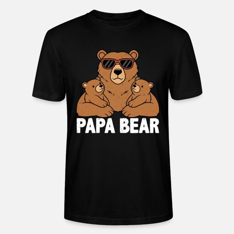 Papa Bear - Stanley/Stella Unisex Bio-T-Shirt CRAFTER - Schwarz