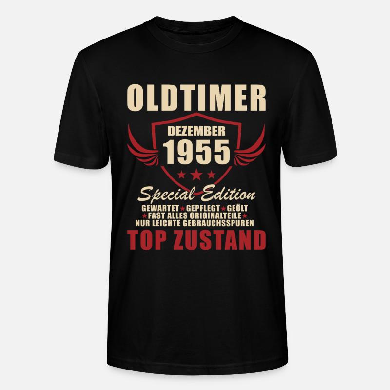Oldtimer Édition spéciale décembre 1955 - T-shirt bio CRAFTER Stanley Stella Unisexe - noir