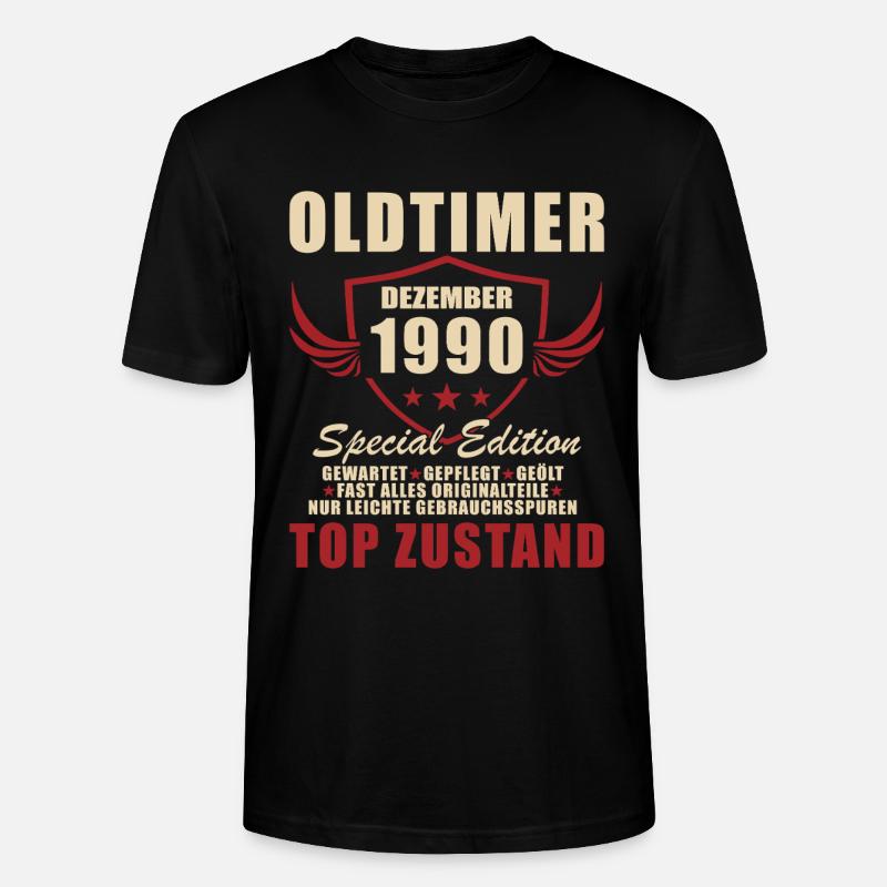 Oldtimer Dezember 1990 Sonderedition - Stanley/Stella Unisex Bio-T-Shirt CRAFTER - Schwarz