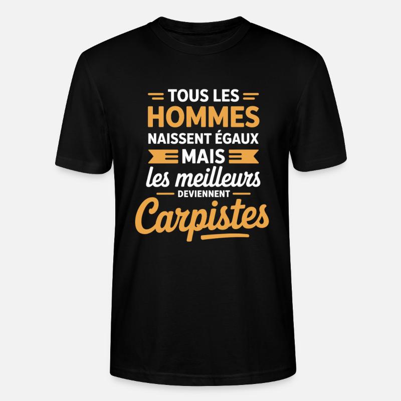 Les Meilleurs Deviennent Carpistes Humour Pêcheur - T-shirt bio CRAFTER Stanley Stella Unisexe - noir