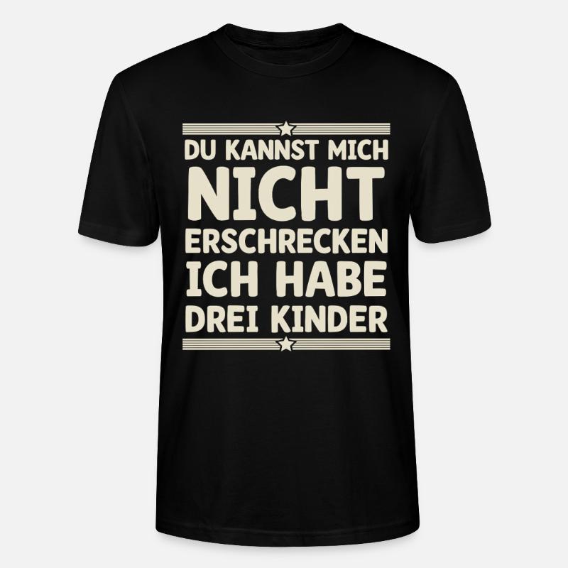 3 Kinder Mama Mutter Papa Vater - Stanley/Stella Unisex Bio-T-Shirt CRAFTER - Schwarz