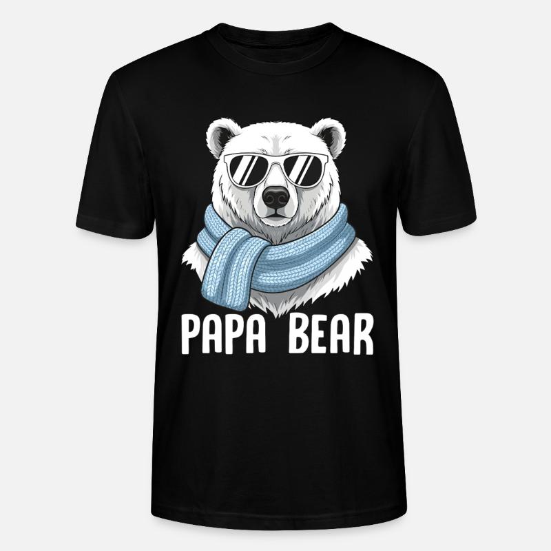 Papa Bear - Stanley/Stella Unisex Bio-T-Shirt CRAFTER - Schwarz