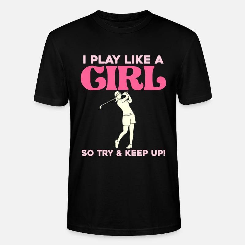 Ich spiele wie ein Mädchen Golf - Stanley/Stella Unisex Bio-T-Shirt CRAFTER - Schwarz