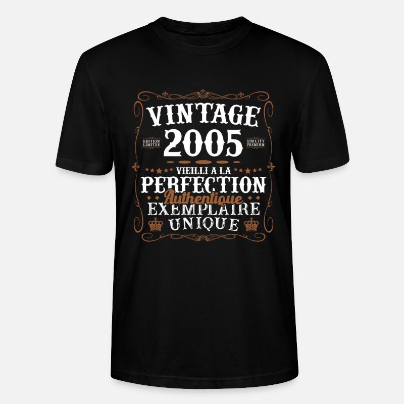 authentique_2005 - Stanley/Stella Unisex Bio-T-Shirt CRAFTER - Schwarz