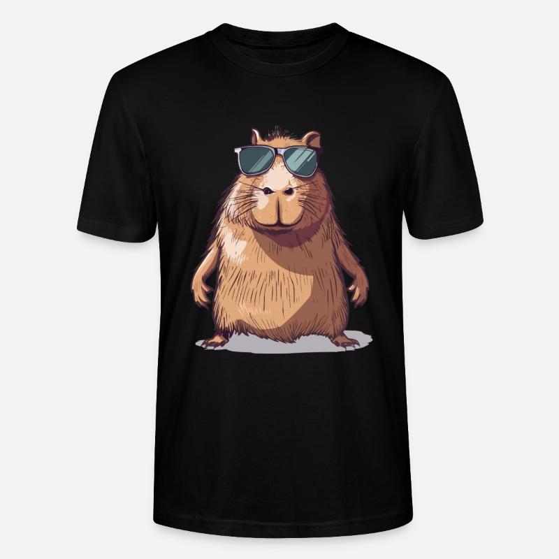 Lässiges Capybara mit Sonnenbrille Comic - Stanley/Stella Unisex Bio-T-Shirt CRAFTER - Schwarz