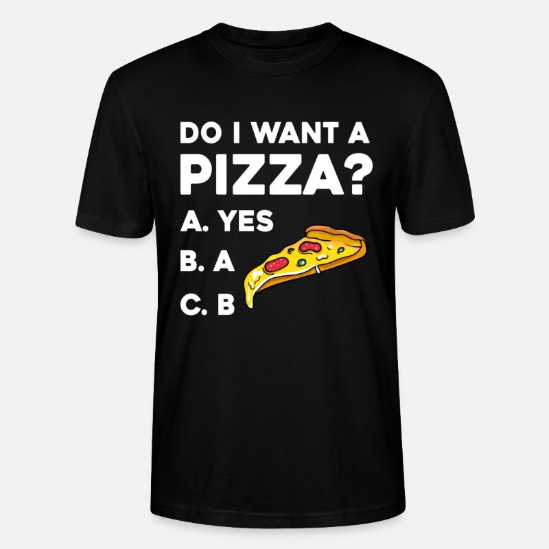 Pizza Frage: Ja oder Nein - T-shirt bio CRAFTER Stanley Stella Unisexe - noir