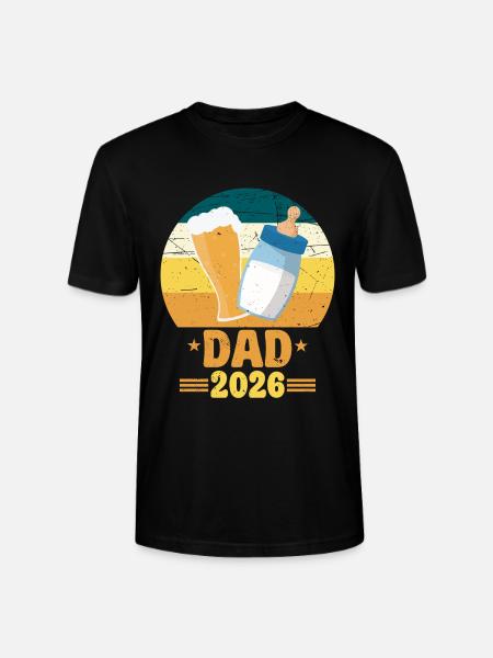 Dad 2026 Daddy-to-be Baby Ad Dad - Stanley/Stella CRAFTER Unisex Organic T-Shirt - black