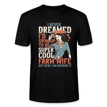Épouse d’une mère fermière - T-shirt bio CRAFTER Stanley Stella Unisexe - noir - Devant - Alina (178cm) & Michal (187cm)