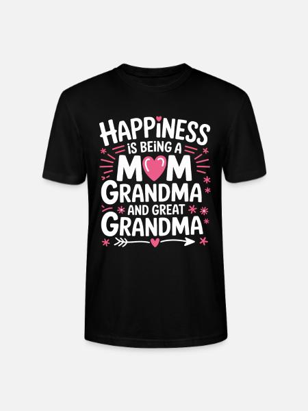 Glück: Mama, Oma und Ur-Oma - Stanley/Stella Unisex Bio-T-Shirt CRAFTER - Schwarz