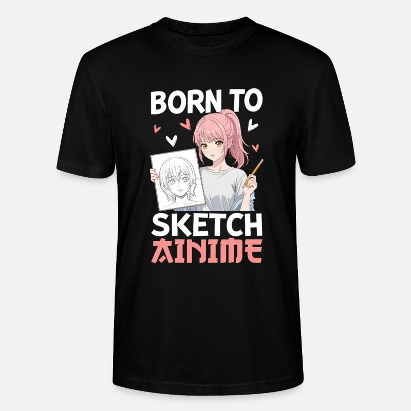 Born To Sketch Anime - Stanley/Stella Unisex Bio-T-Shirt CRAFTER - Schwarz