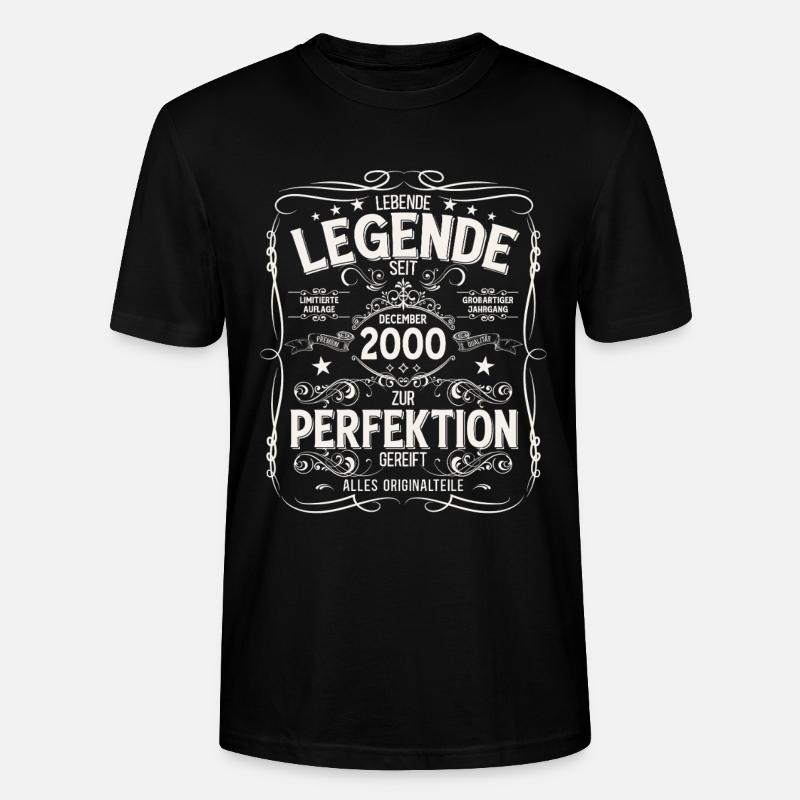 25e anniversaire Millésime décembre 2000 - T-shirt bio CRAFTER Stanley Stella Unisexe - noir