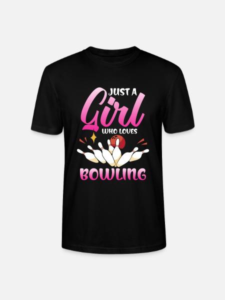 Mädchen liebt Bowling im Pink Gradient - Stanley/Stella Unisex Bio-T-Shirt CRAFTER - Schwarz