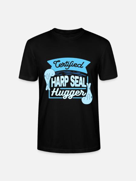 Sattelrobbe Robben Certified Harp Seal Hugger - Stanley/Stella CRAFTER Unisex Organic T-Shirt - black