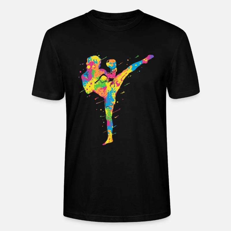 Muay Thai Bunt Kickboxer Mädchen Kickboxen - Stanley/Stella Unisex Bio-T-Shirt CRAFTER - Schwarz
