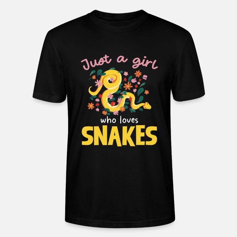 Nur ein Mädchen liebt Schlangen - Stanley/Stella Unisex Bio-T-Shirt CRAFTER - Schwarz