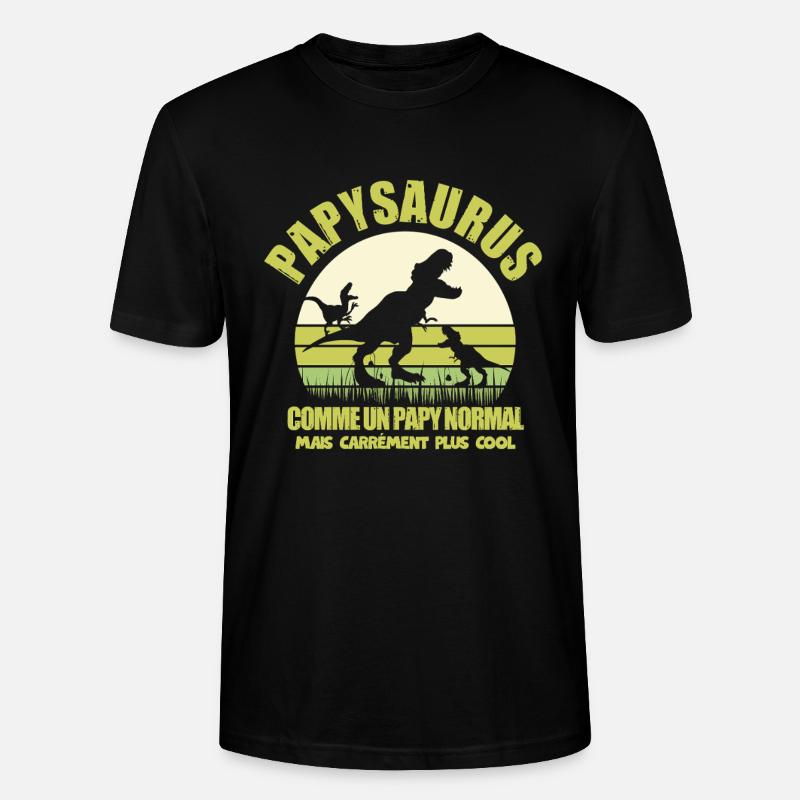 Papysaurus als normaler Opa-Humor - Stanley/Stella Unisex Bio-T-Shirt CRAFTER - Schwarz