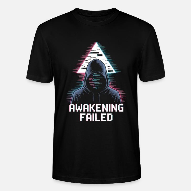 Éveil raté – Silhouette néon glitchée - T-shirt bio CRAFTER Stanley Stella Unisexe - noir