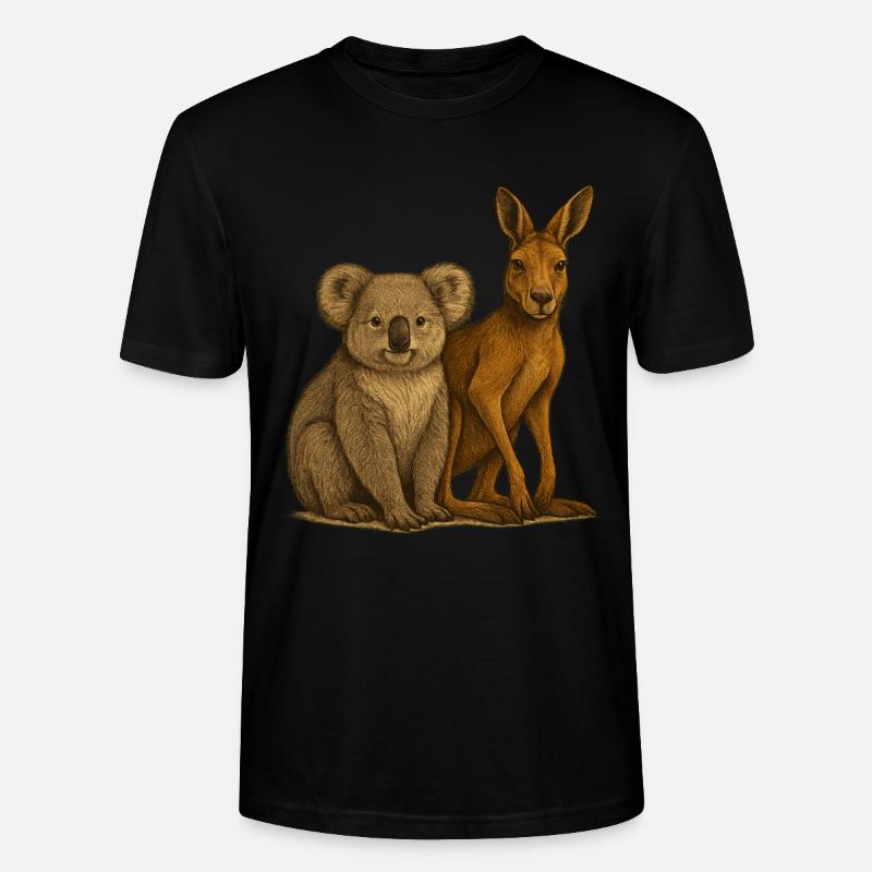 Koala und Känguru - Stanley/Stella Unisex Bio-T-Shirt CRAFTER - Schwarz