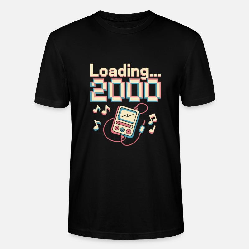 Y2K Pixel Design – Loading 2000 - Stanley/Stella CRAFTER Unisex Organic T-Shirt - black