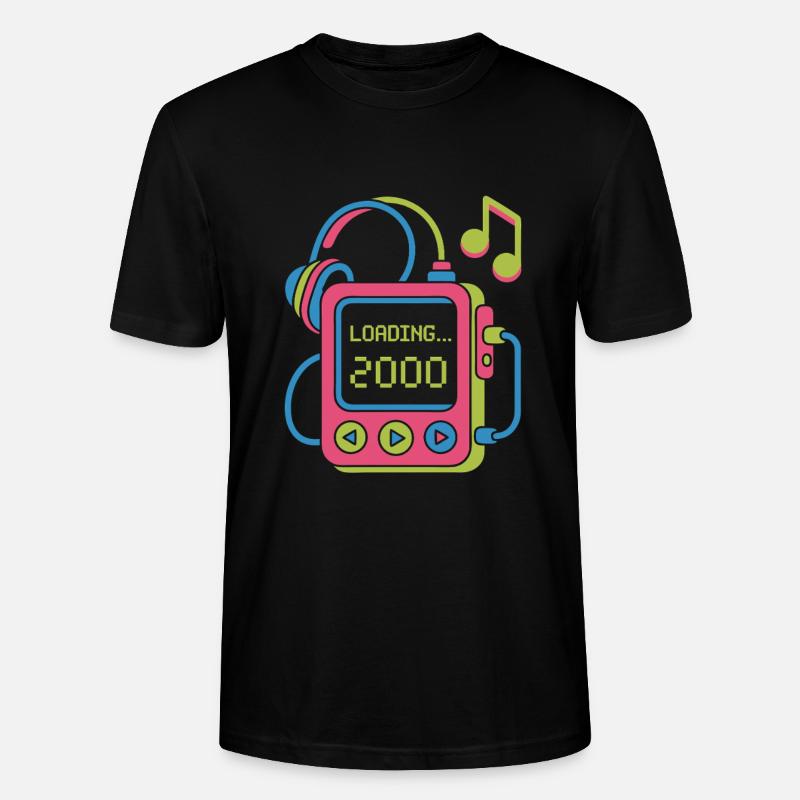 Retro MP3 Player 2000er Musikdesign bunt - Stanley/Stella Unisex Bio-T-Shirt CRAFTER - Schwarz