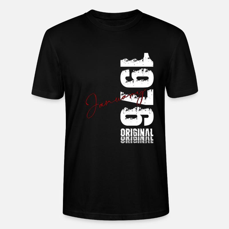 50e anniversaire Original janvier 1976 - T-shirt bio CRAFTER Stanley Stella Unisexe - noir