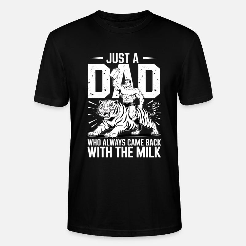 Milch Papa Tigerheld - Stanley/Stella Unisex Bio-T-Shirt CRAFTER - Schwarz