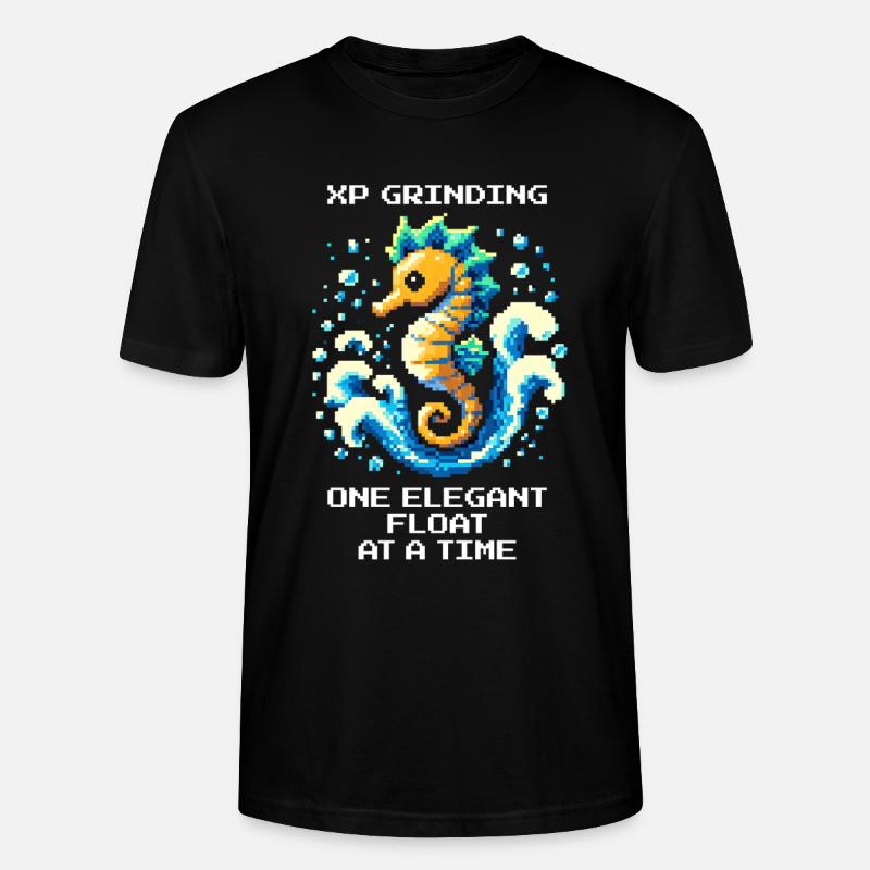 XP-Grind : flotter élégamment | Hippocampe - T-shirt bio CRAFTER Stanley Stella Unisexe - noir