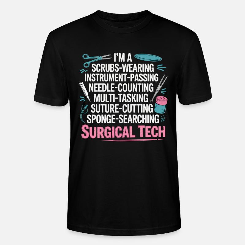 Surgical Tech Power Wortkunst - Stanley/Stella Unisex Bio-T-Shirt CRAFTER - Schwarz