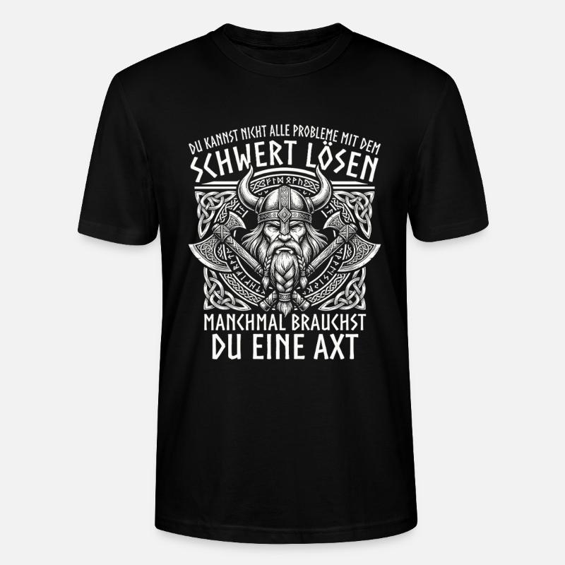 Comic Wikinger: Der tapfere Krieger - Stanley/Stella Unisex Bio-T-Shirt CRAFTER - Schwarz