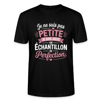 Je Ne Suis Pas Petite Échantillon De Perfection - T-shirt bio CRAFTER Stanley Stella Unisexe - noir - Devant - Alina (178cm) & Michal (187cm)