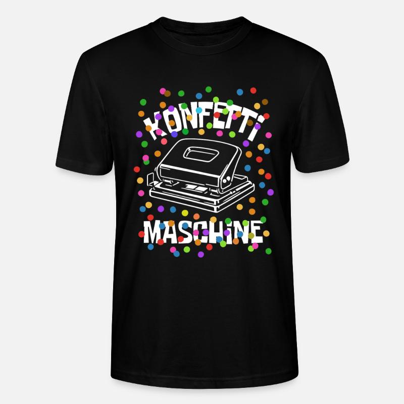 Machine à confettis - Carnaval - Déguisement - T-shirt bio CRAFTER Stanley Stella Unisexe - noir