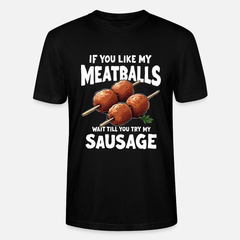 Fleischbällchen Spießwitz Spruch - Stanley/Stella Unisex Bio-T-Shirt CRAFTER - Schwarz
