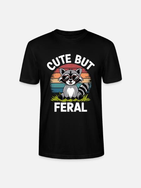 Waschbär mit Regenbogenbrille - Stanley/Stella Unisex Bio-T-Shirt CRAFTER - Schwarz