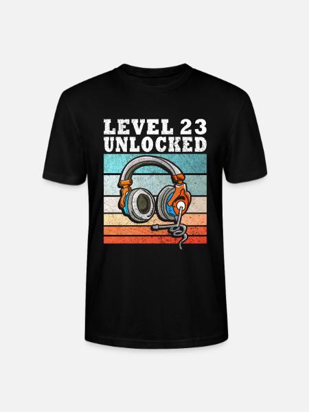 Level 23 Unlocked mit Kopfhörern - Stanley/Stella Unisex Bio-T-Shirt CRAFTER - Schwarz