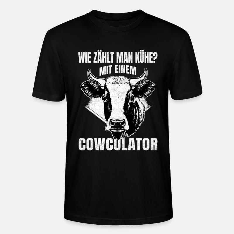 Kuhculator – Witziges Kuhkopf-Design - Stanley/Stella Unisex Bio-T-Shirt CRAFTER - Schwarz