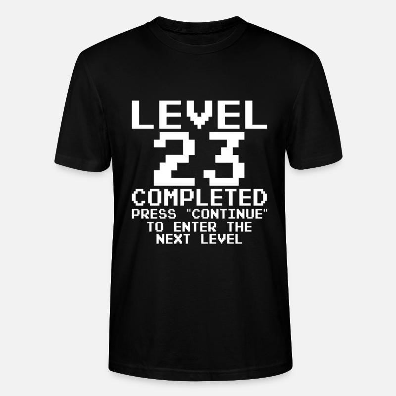 Level 23 Abgeschlossen Pixelabzeichen - Stanley/Stella Unisex Bio-T-Shirt CRAFTER - Schwarz