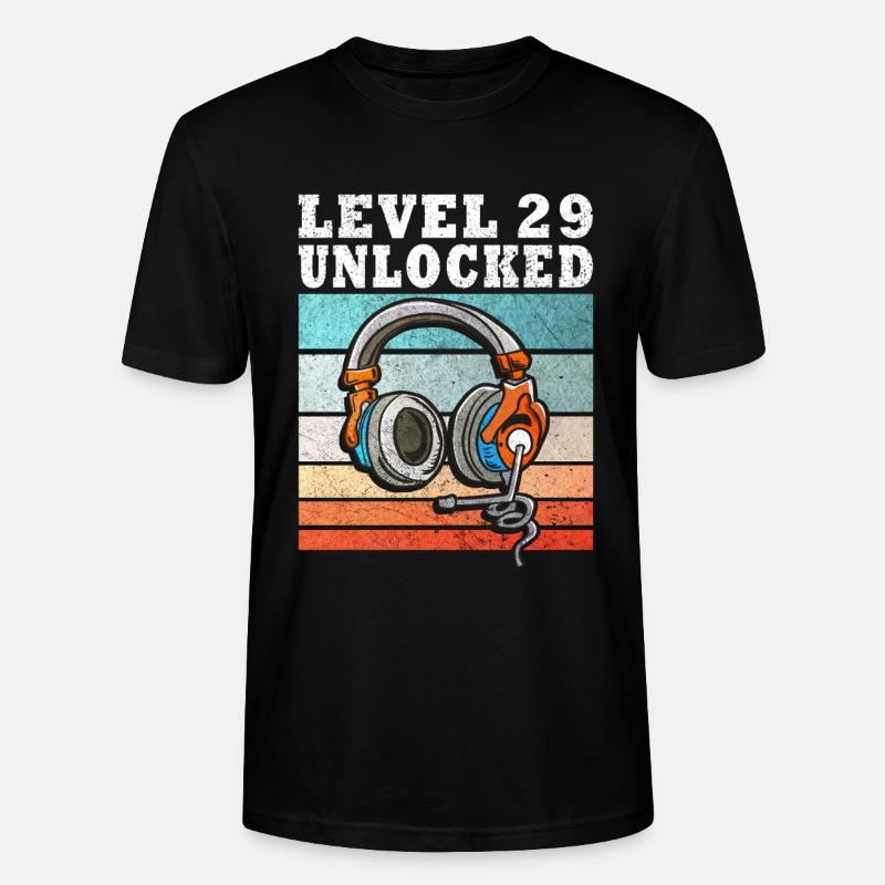 Level 29 Unlock Kopfhörer Retro - Stanley/Stella Unisex Bio-T-Shirt CRAFTER - Schwarz