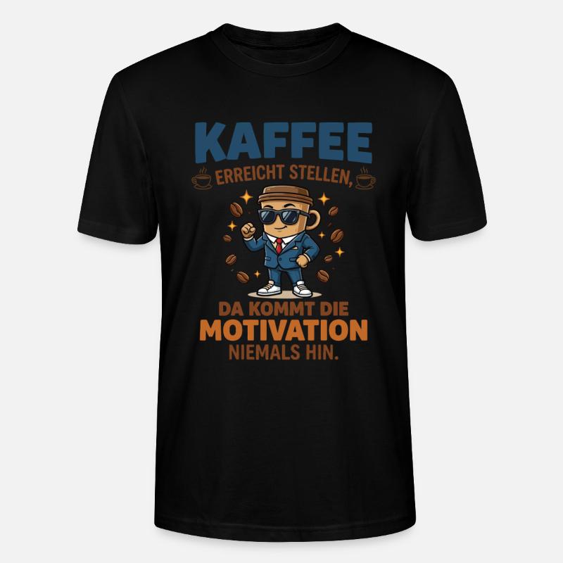 Café vs. Motivation – Design d’entreprise amusant - T-shirt bio CRAFTER Stanley Stella Unisexe - noir