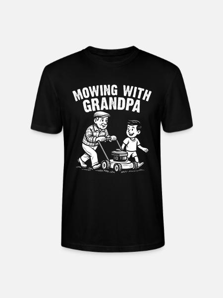Mowing With Grandpa - Stanley/Stella CRAFTER Unisex Organic T-Shirt - black