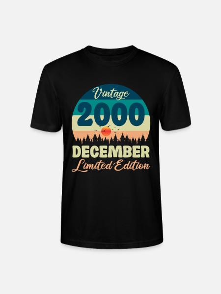 Birthday December 2000 Birthday Gift - Stanley/Stella CRAFTER Unisex Organic T-Shirt - black