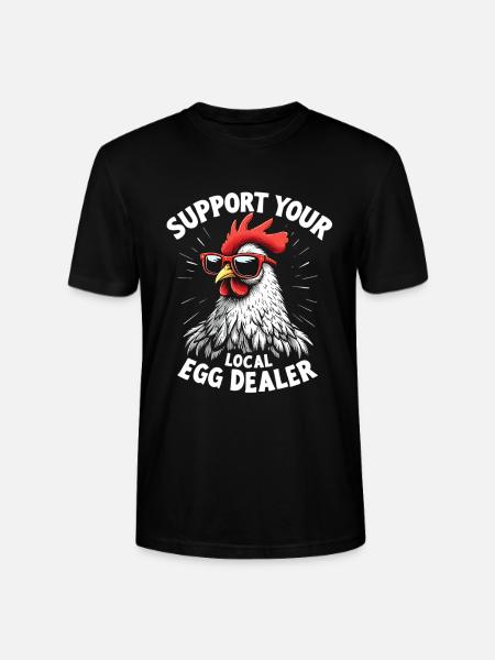 Støt din lokale æggeleverandør - Stanley Stella CRAFTER unisex økologisk-T-shirt - sort