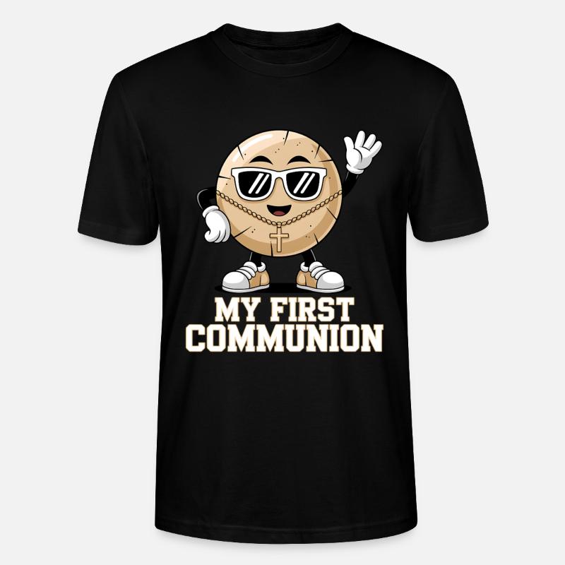 First Communion Cookie with Style - Stanley/Stella CRAFTER Unisex Organic T-Shirt - black