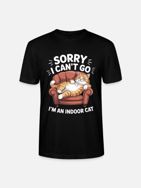 Funny Indoor House Cat - Stanley/Stella CRAFTER Unisex Organic T-Shirt - black