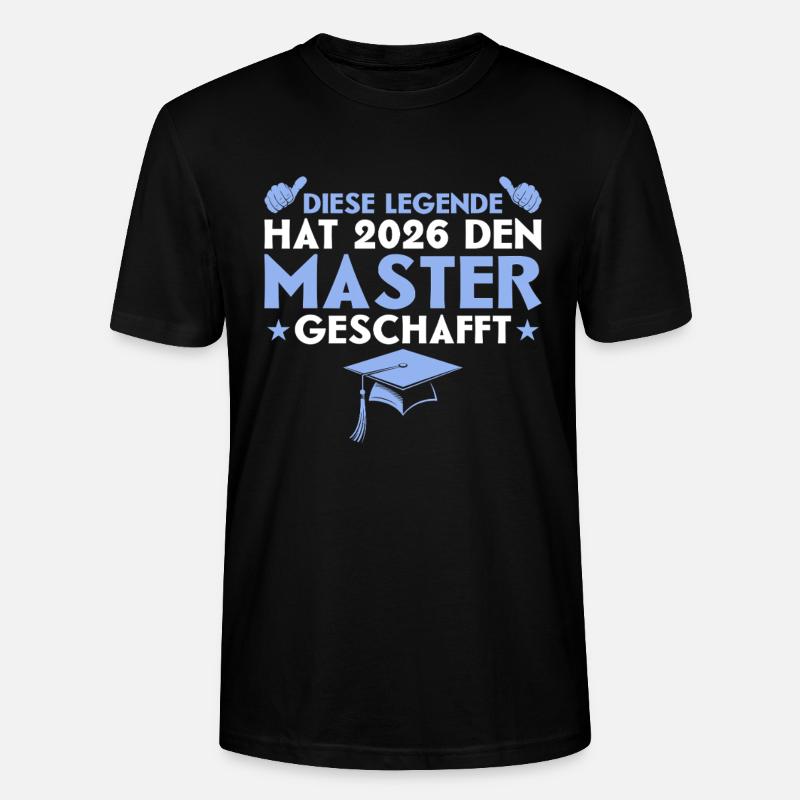 Bestandene Masterprüfung 2026 Master Abschluss - Stanley/Stella Unisex Bio-T-Shirt CRAFTER - Schwarz