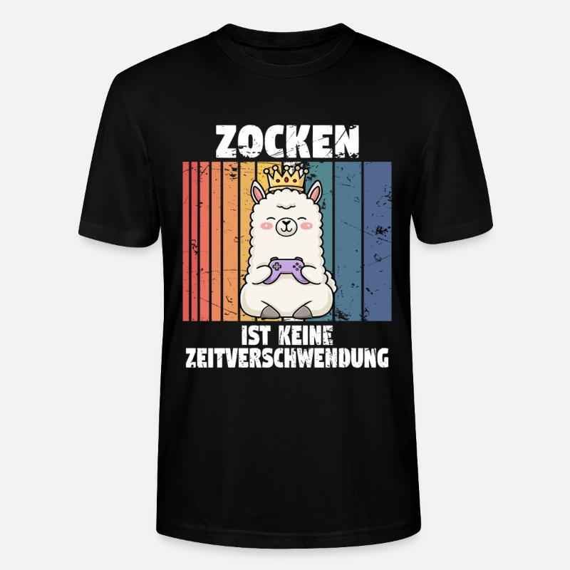 Lama zocken controller - Stanley/Stella Unisex Bio-T-Shirt CRAFTER - Schwarz